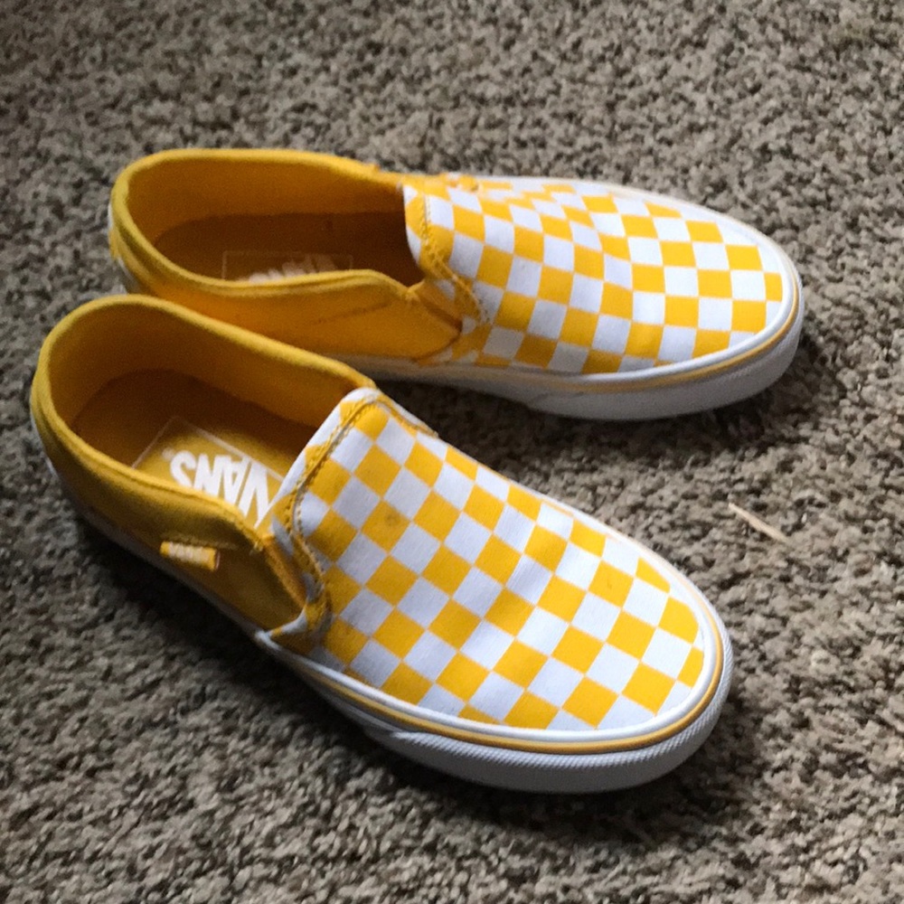 Vans. Yellow checker. Woman’s size 6. Never worn